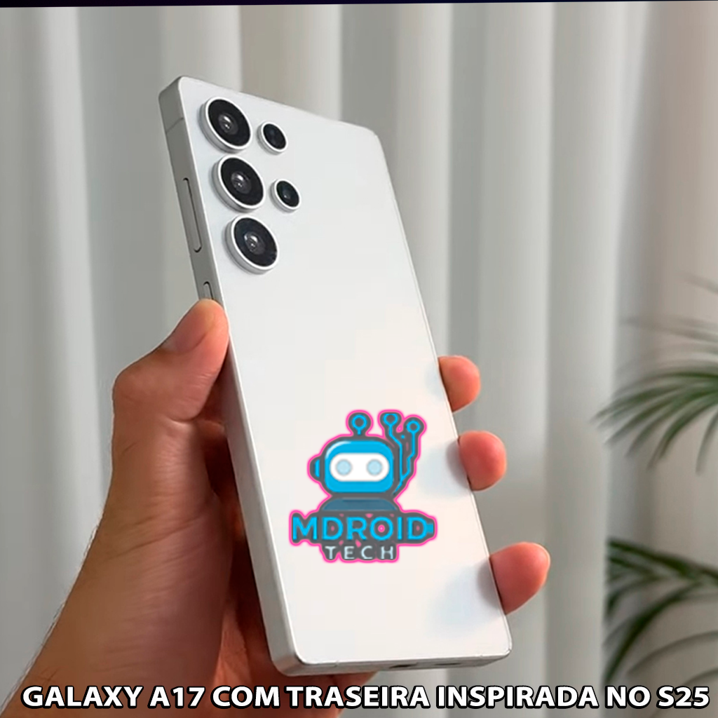 Render Galaxy A17 frontal e traseiro