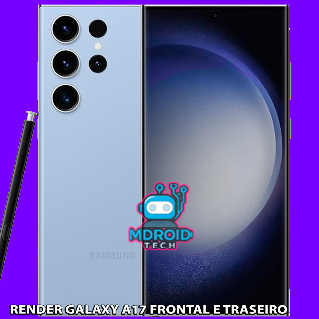 Render Galaxy A17 frontal e traseiro