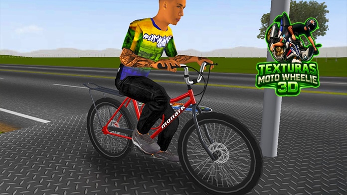 Skin Monark Bicicleta Vermelha – Clássico das Ruas no Moto Wheelie 3D