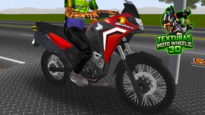Skin Honda XRE 300 Sahara Vermelha – Realismo Aventureiro no Moto Wheelie 3D
