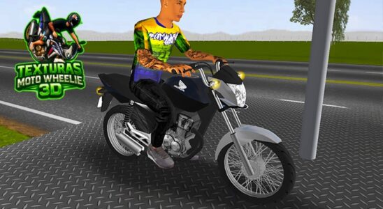 Skin Honda Start Branco e Preto – Realismo Urbano e Detalhes Minimalistas no Moto Wheelie 3D