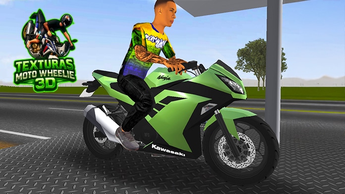 Skin Ninja Kawasaki Verde – Racing Edition no Moto Wheelie 3D