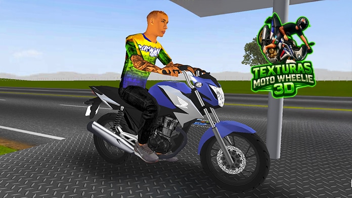 Skin Honda CG Titan Azul com Detalhes Brancos