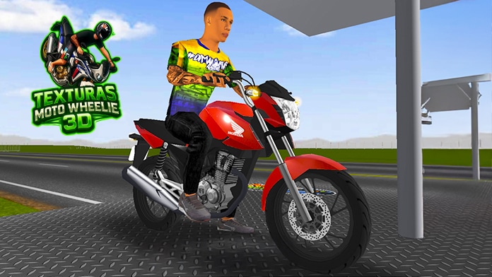 Skin Honda CG Fan Vermelha -MotoWheelie3D
